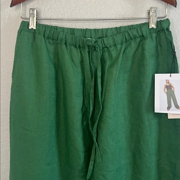 NWT NATION LTD Lucia Tie Waist Pants In Green. Size M - Picture 7 of 13
